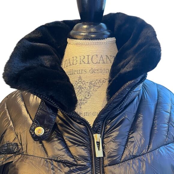 VIA SPIGA Women's Faux Fur Collar Puffer Jacket - Size XL - NWT - Picture 4 of 7